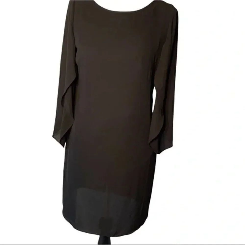 🆕 London Times Angel Sleeve Black Dress size 6